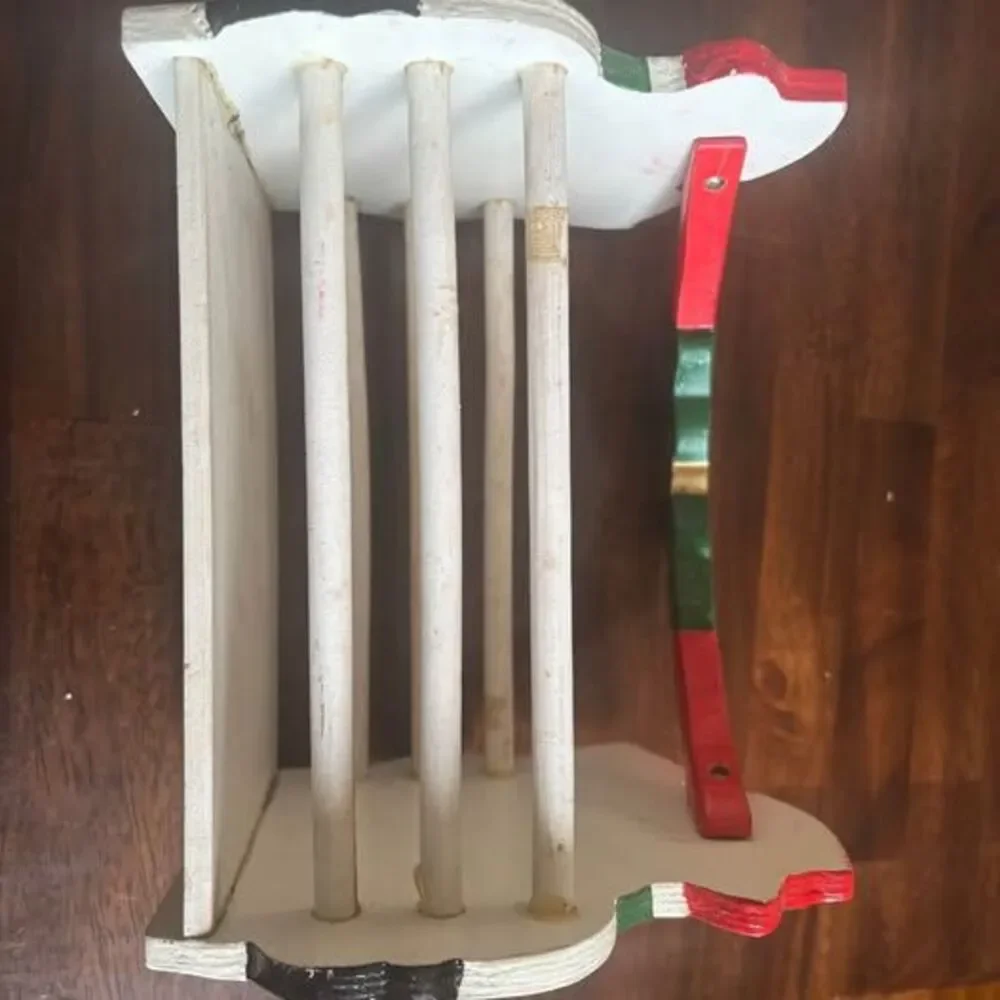 Vintage Wooden Snowman Holiday Basket